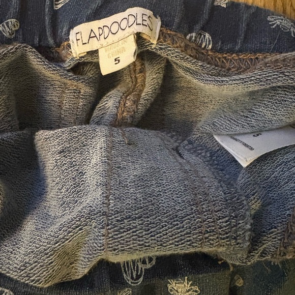 Flapdoodles Blue Jeans with White Heart and Star Pattern - Picture 3 of 6